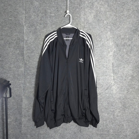 adidas Other - Adidas Originals Track Jacket Mens XLT Black Trefoil 3-Stripe Full Zip AGC 002